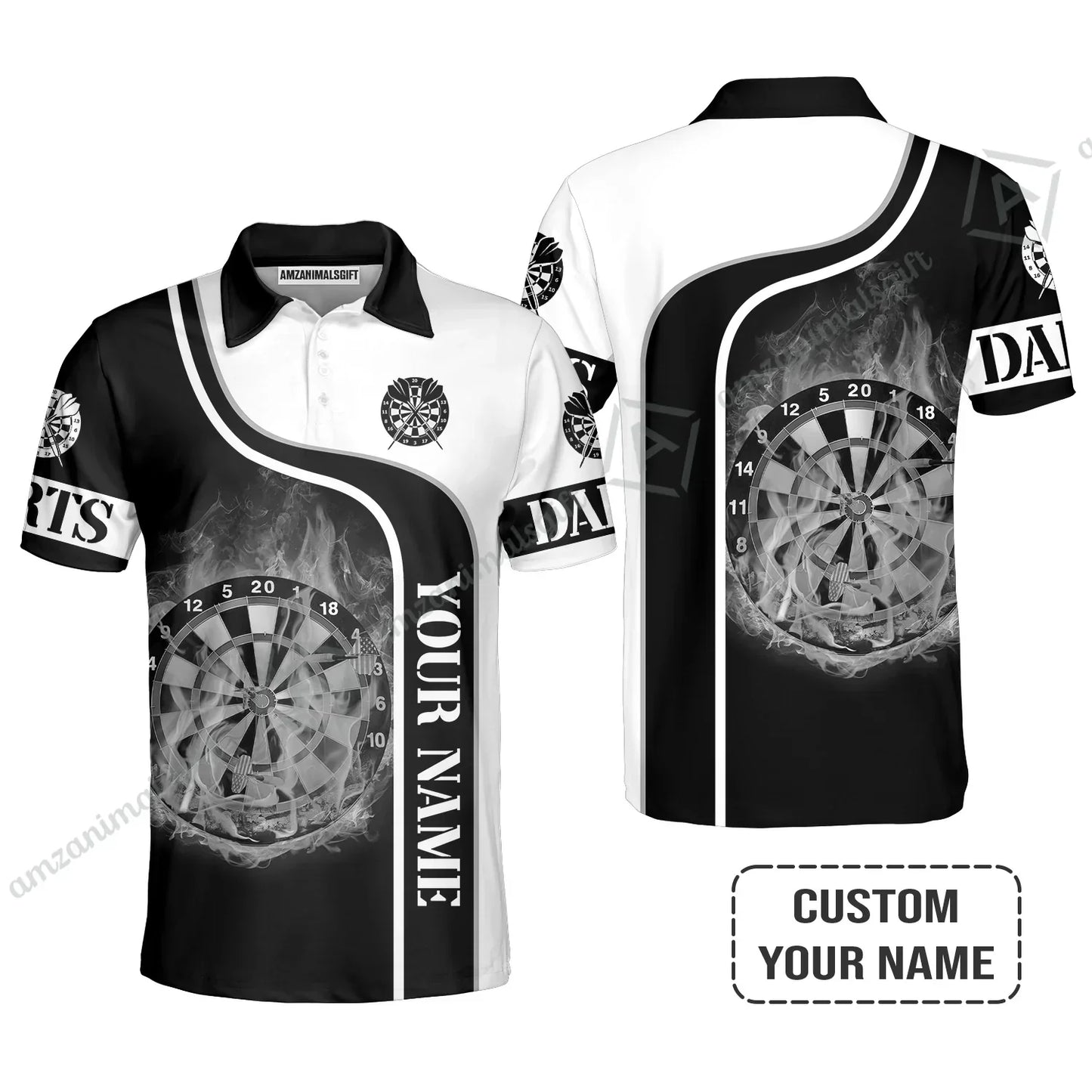 Customized Darts Hoodie, Personalized Name Darts Black And White Hoodie For Men And Women, Perfect Outfit For Darts Lovers, Darts Players