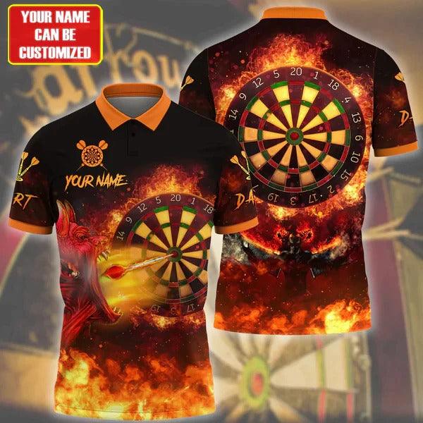Customized Darts Polo Shirt, Personalized Name Polo Shirt For Men - Perfect Gift For Darts Lovers, Darts Players - Amzanimalsgift