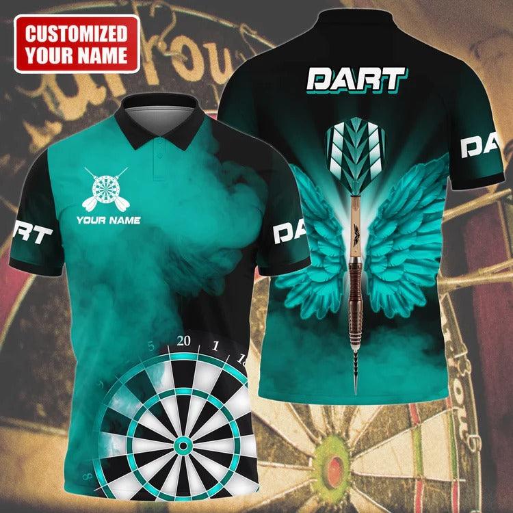 Customized Darts Polo Shirt, Purple Darts Wings, Personalized Name Polo Shirt For Men - Perfect Gift For Darts Lovers, Darts Players - Amzanimalsgift