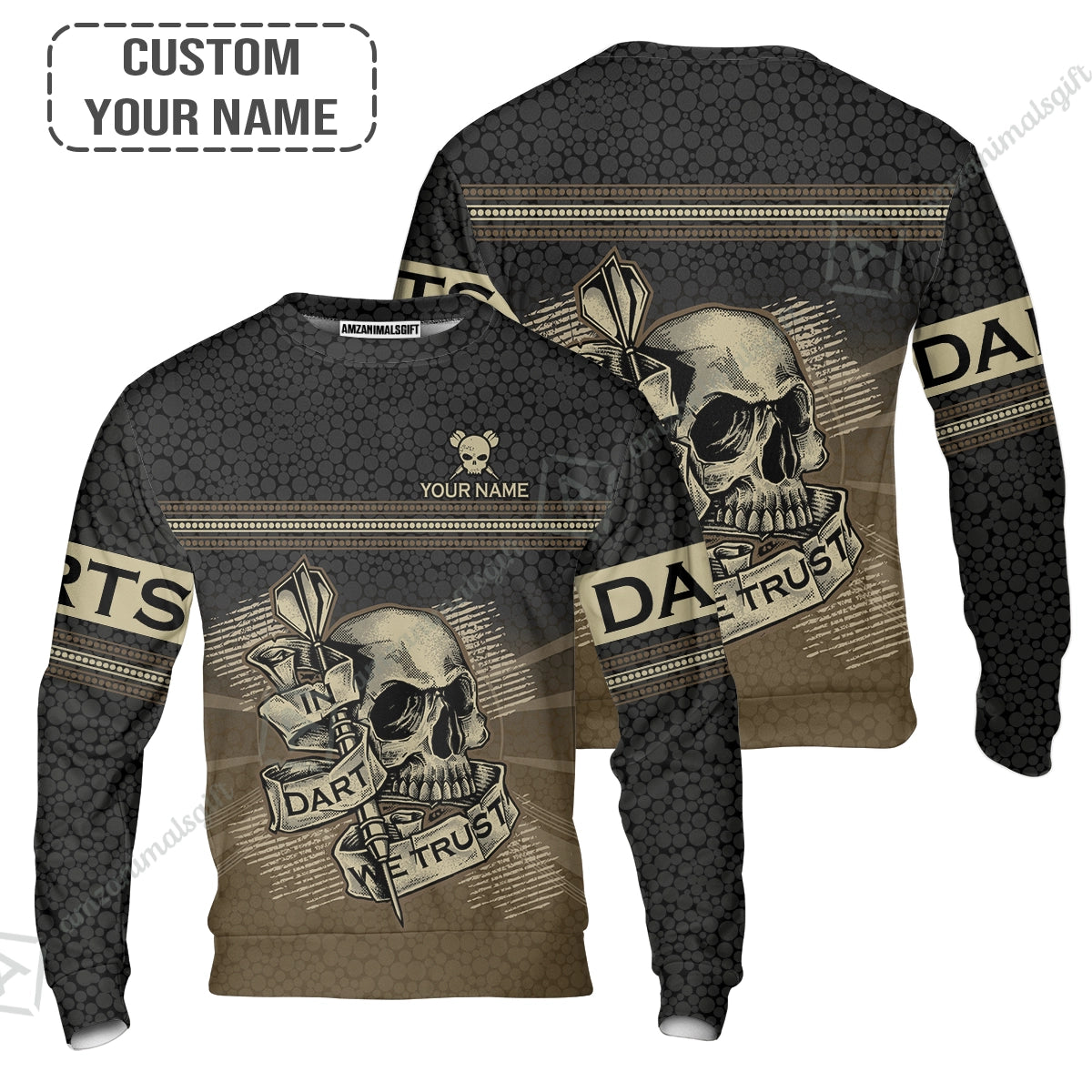 Customized Darts Women Polo Shirt, Darts Skull In Dart We Trust Polo Shirt For Women, Perfect Outfit For Darts Lovers, Darts Players