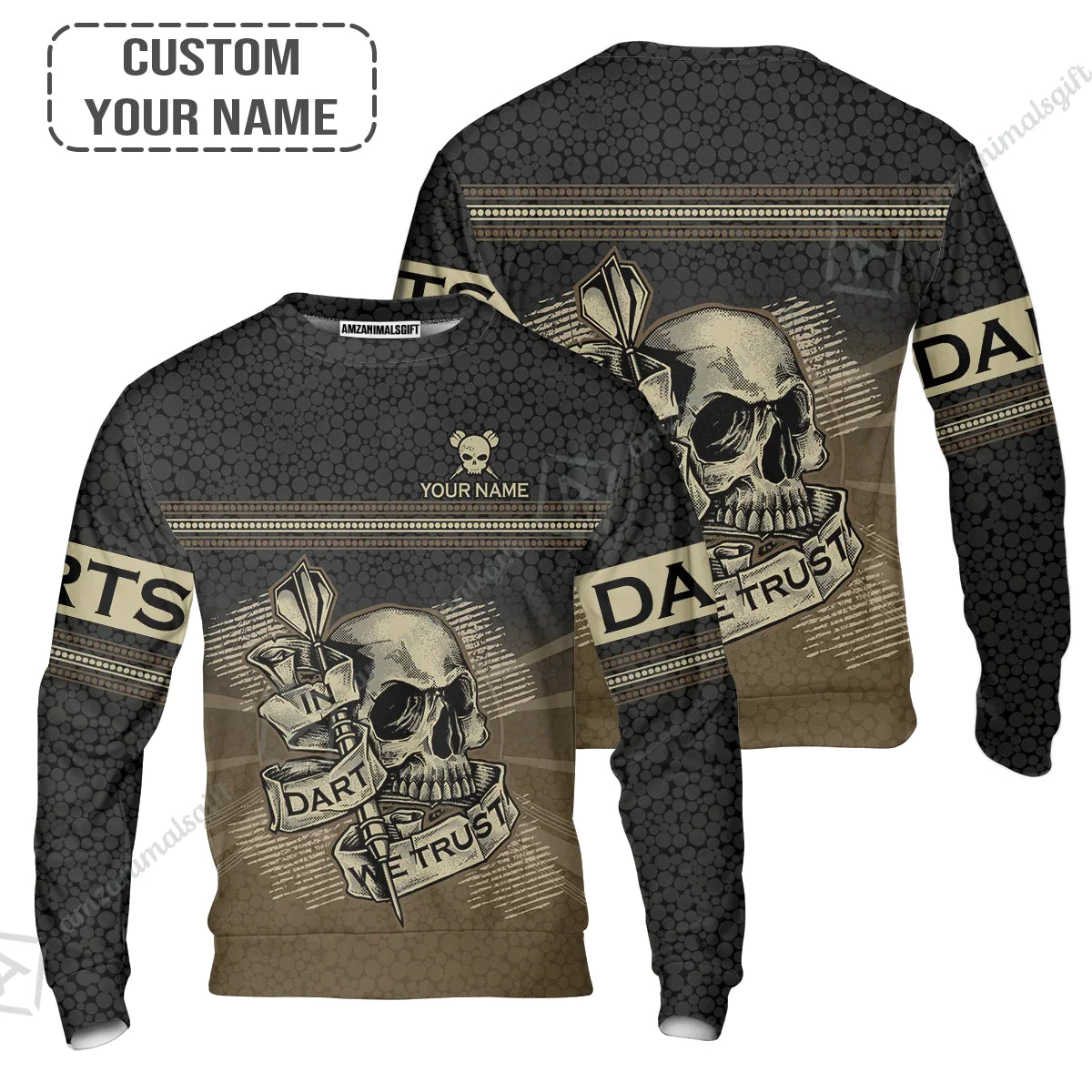 Customized Darts Hawaiian Shirt, Darts Skull In Dart We Trust Hawaiian For Men And Women, Perfect Outfit For Darts Lovers, Darts Players