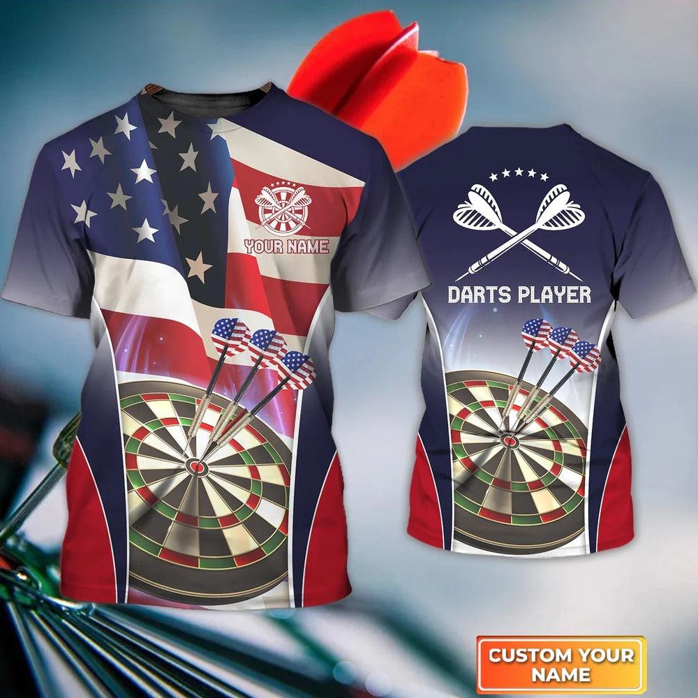 Customized Darts T Shirt, American Darts Player, Personalized Name T Shirt For Men - Perfect Gift For Darts Lovers, Darts Players - Amzanimalsgift