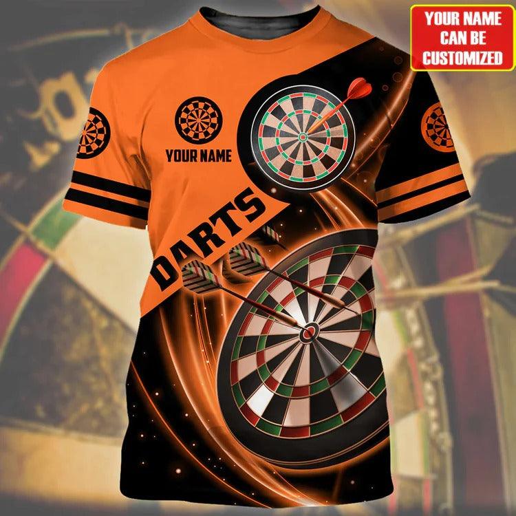 Customized Darts T Shirt, Black And White Darts, Personalized Name T Shirt For Men - Perfect Gift For Darts Lovers, Darts Players - Amzanimalsgift