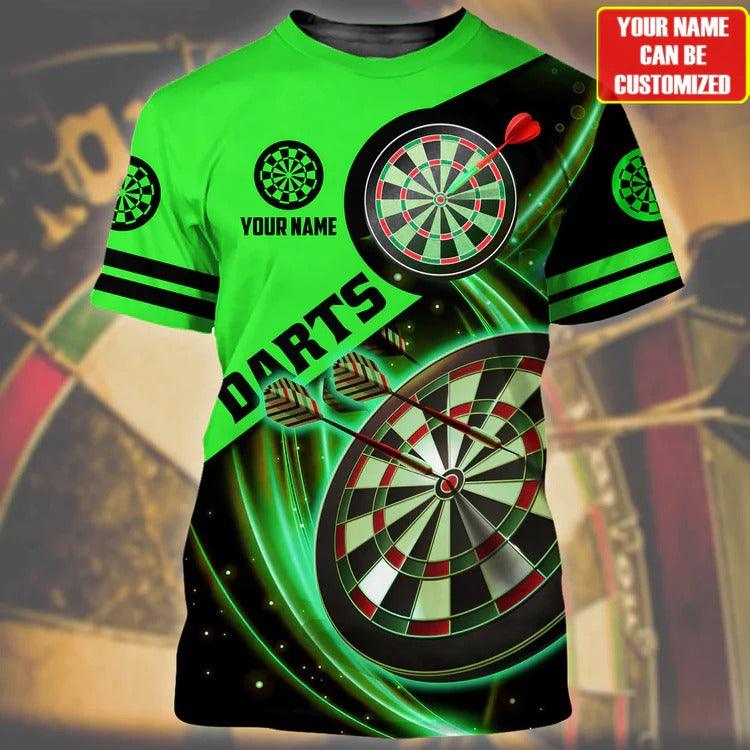 Customized Darts T Shirt, Black And White Darts, Personalized Name T Shirt For Men - Perfect Gift For Darts Lovers, Darts Players - Amzanimalsgift