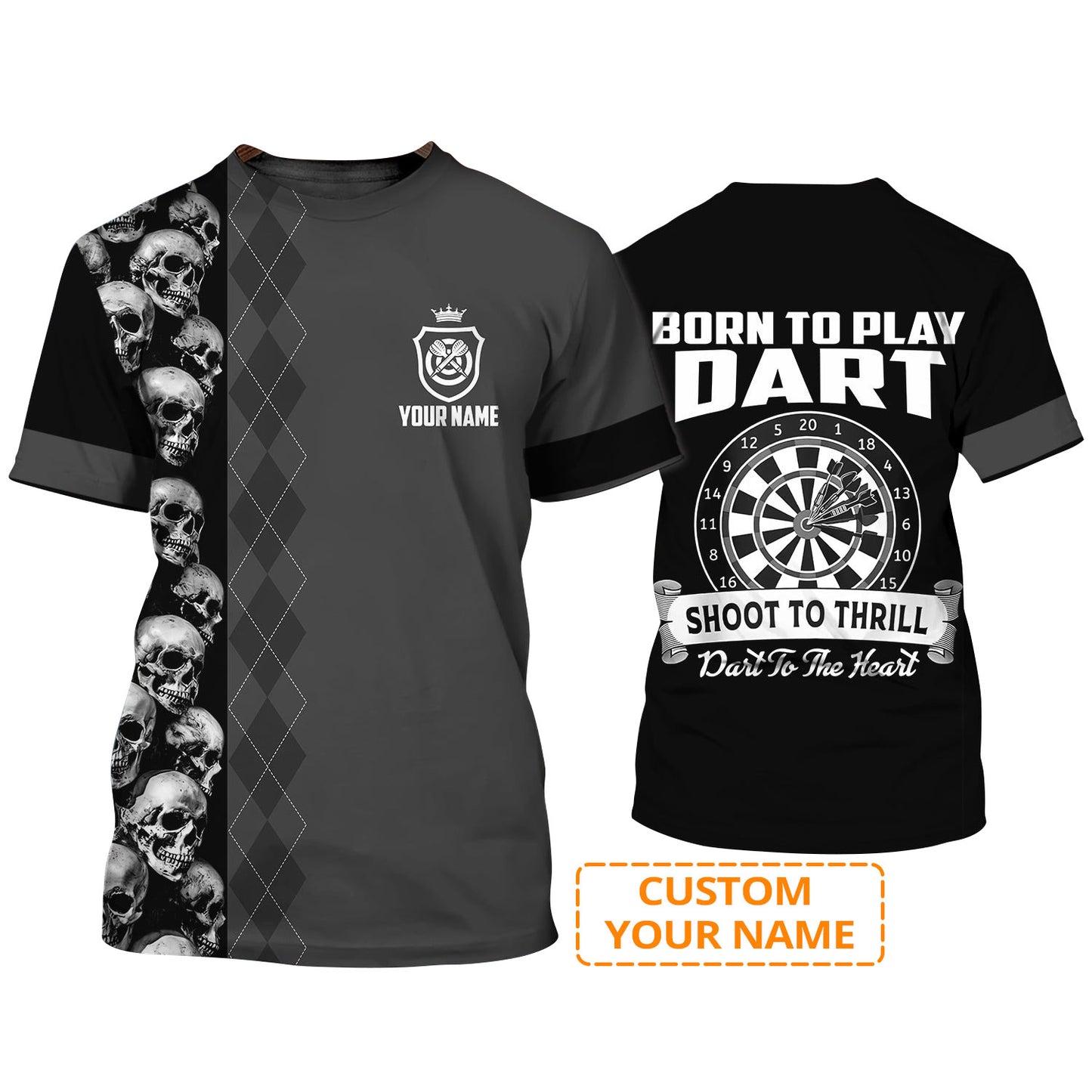 Customized Darts T Shirt, Born To Play Darts, Personalized Name T Shirt For Men - Perfect Gift For Darts Lovers, Darts Players