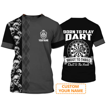Customized Darts T Shirt, Born To Play Darts, Personalized Name T Shirt For Men - Perfect Gift For Darts Lovers, Darts Players