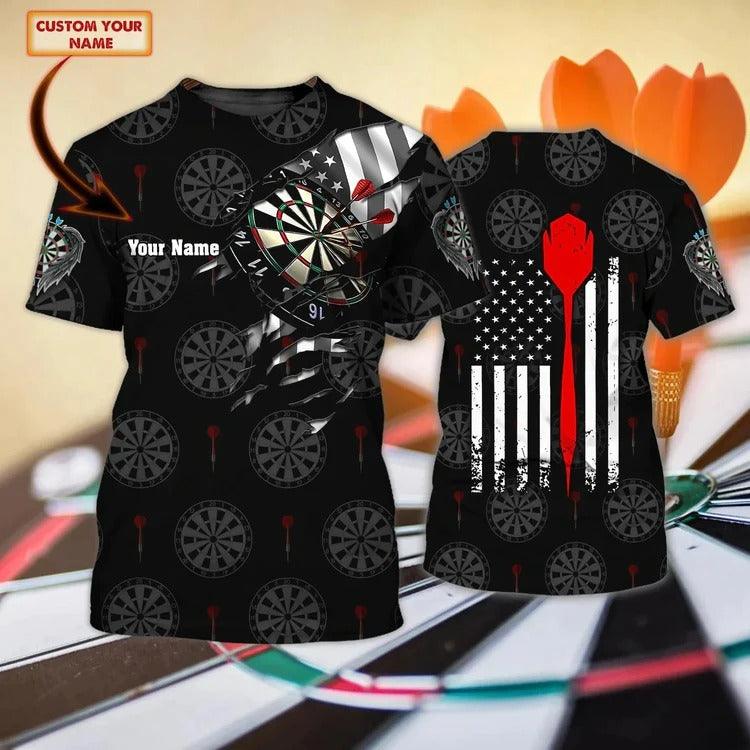 Customized Darts T Shirt, Bullseye Dartboard, Personalized Name T Shirt For Men - Perfect Gift For Darts Lovers, Darts Players - Amzanimalsgift