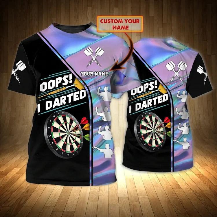 Customized Darts T Shirt, Dartboard, I Darted, Personalized Name T Shirt For Men - Perfect Gift For Darts Lovers, Darts Players - Amzanimalsgift
