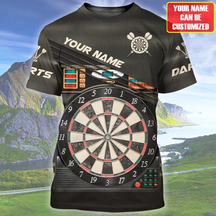 Customized Darts T Shirt, Darts Personalized Name T Shirt For Men - Perfect Gift For Darts Lovers, Darts Players - Amzanimalsgift