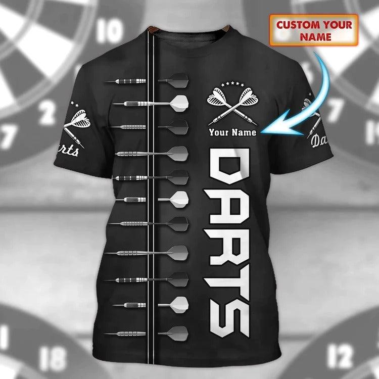 Customized Darts T Shirt, Darts Personalized Name T Shirt For Men - Perfect Gift For Darts Lovers, Darts Players - Amzanimalsgift