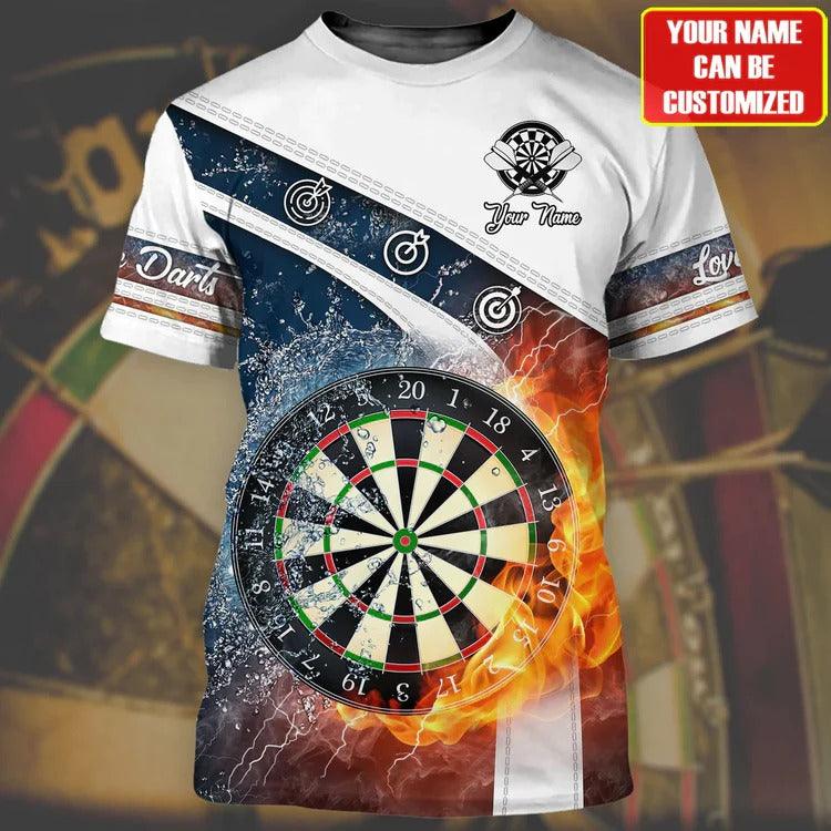 Customized Darts T Shirt, Darts Player Short Sleeve, Personalized Name T Shirt For Men - Perfect Gift For Darts Lovers, Darts Players - Amzanimalsgift