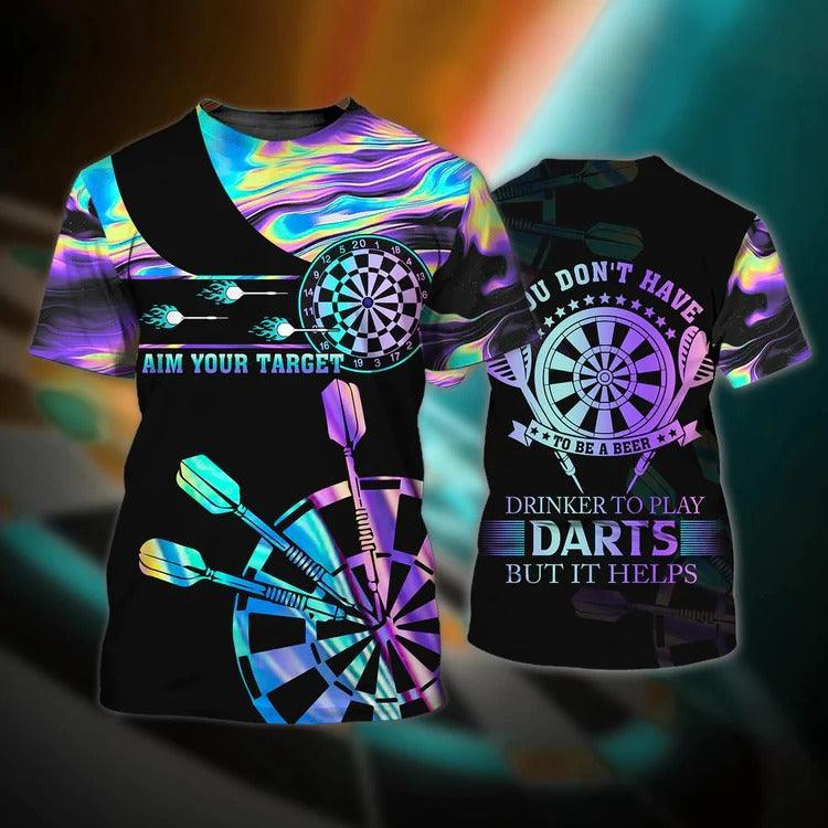 Customized Darts T Shirt, Darts Shirt For Men, Personalized Name T Shirt For Men - Perfect Gift For Darts Lovers, Darts Players - Amzanimalsgift