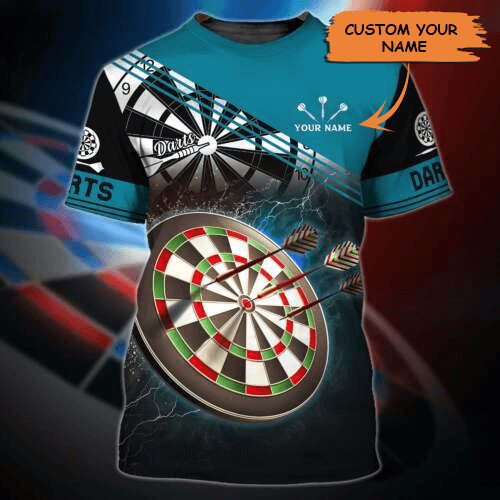 Customized Darts T Shirt, Darts Shirt Full Printing, Personalized Names T Shirt For Men - Perfect Gift For Darts Lovers, Darts Players - Amzanimalsgift