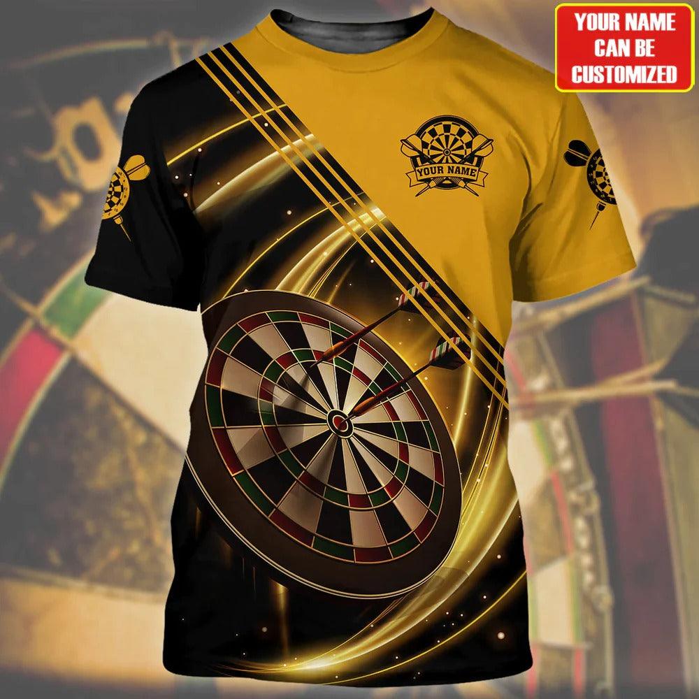 Customized Darts T Shirt, Darts Yellow Shirt, Personalized Name T Shirt For Men - Perfect Gift For Darts Lovers, Darts Players - Amzanimalsgift