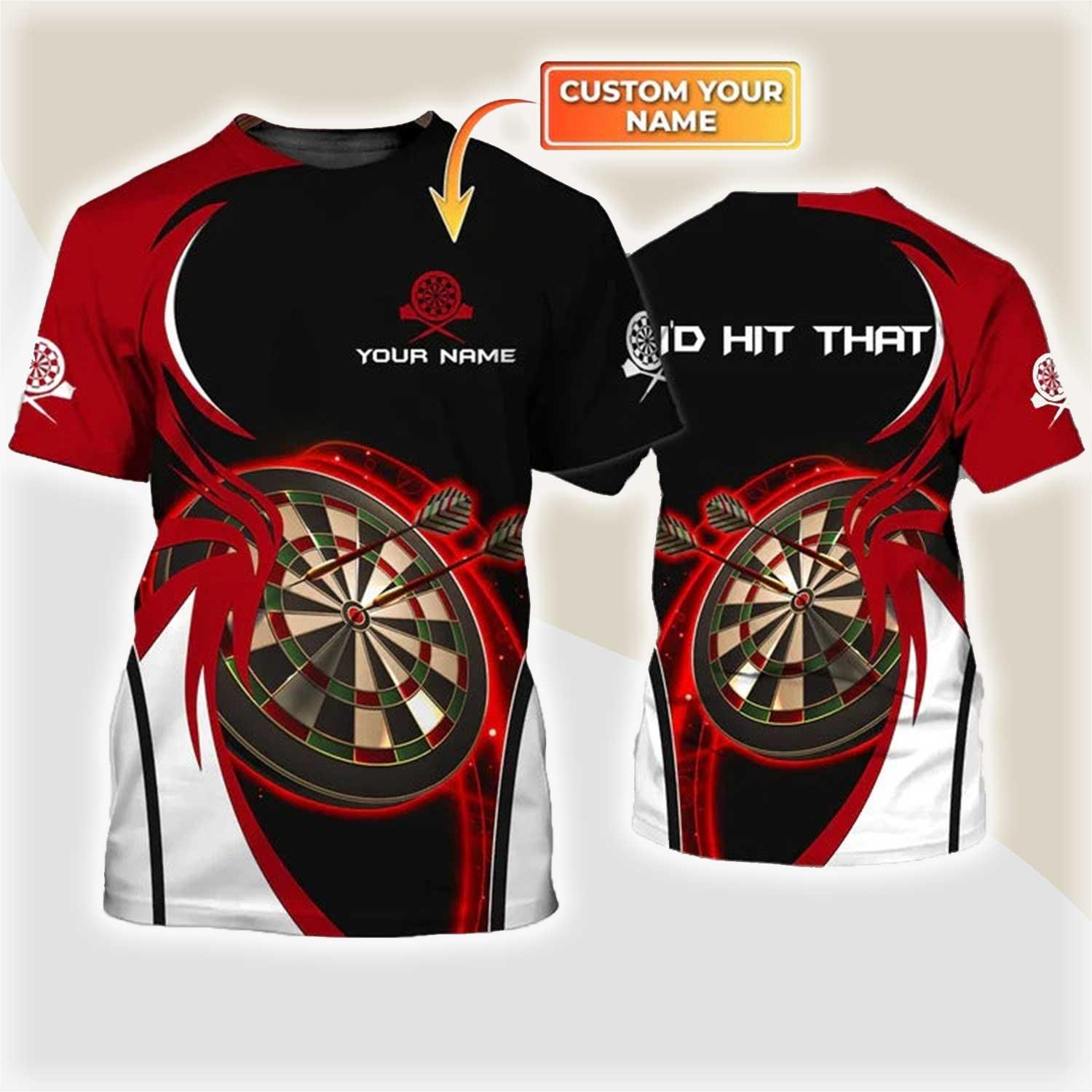 Customized Darts T Shirt, I'D Hit That Darts, Personalized Name T Shirt For Men And Women - Perfect Gift For Darts Lovers, Darts Players - Amzanimalsgift