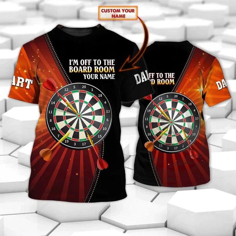 Customized Darts T Shirt, I'm Off To The Board Room , Personalized Name T Shirt For Men - Perfect Gift For Darts Lovers, Darts Players - Amzanimalsgift