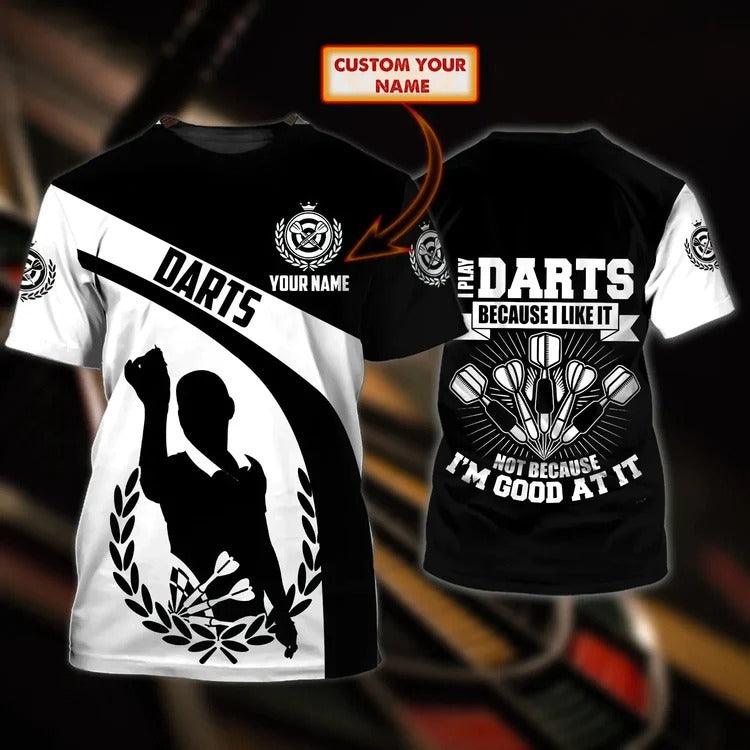 Customized Darts T Shirt, I Play Darts, Personalized Name Darts T Shirt For Men - Perfect Gift For Darts Lovers, Darts Players - Amzanimalsgift