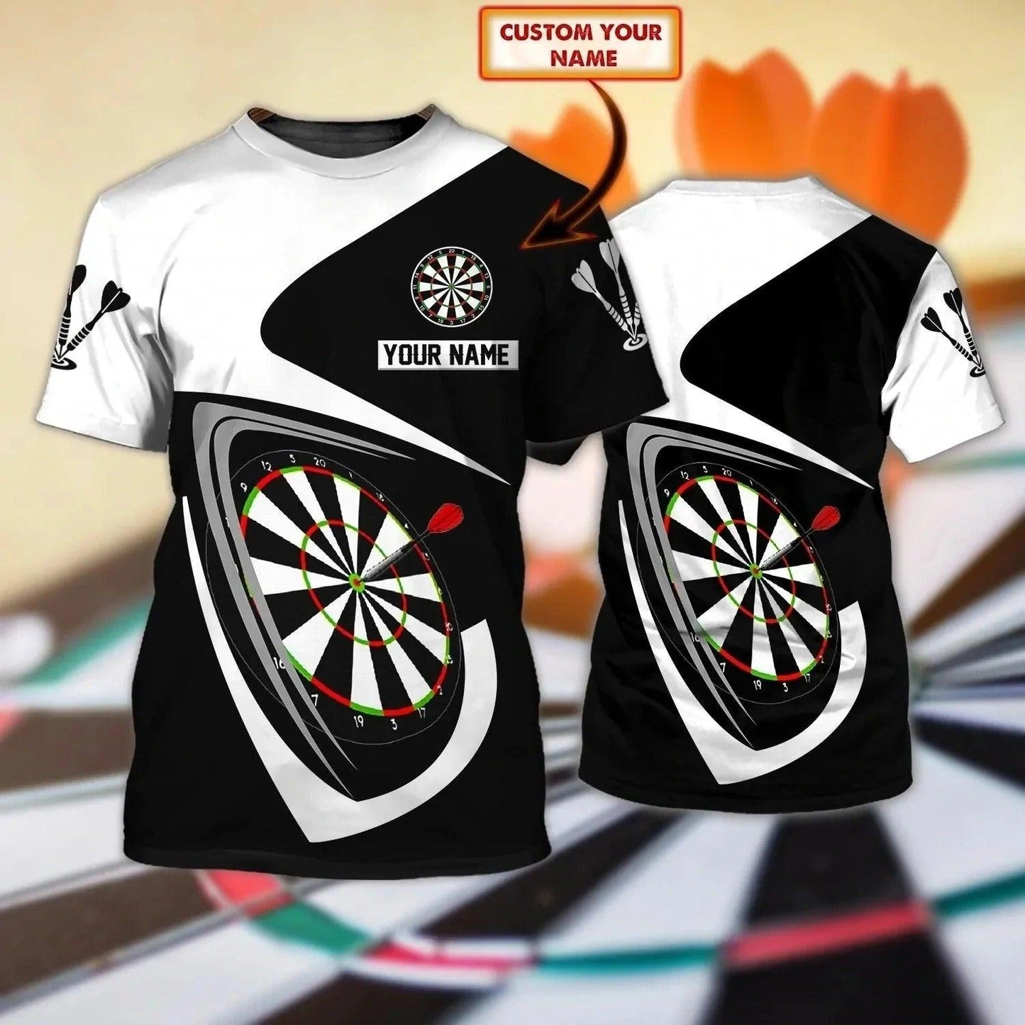 Customized Darts T Shirt, Personalized Darts Shirt Full Printing For Men - Perfect Gift For Darts Lovers, Darts Players - Amzanimalsgift