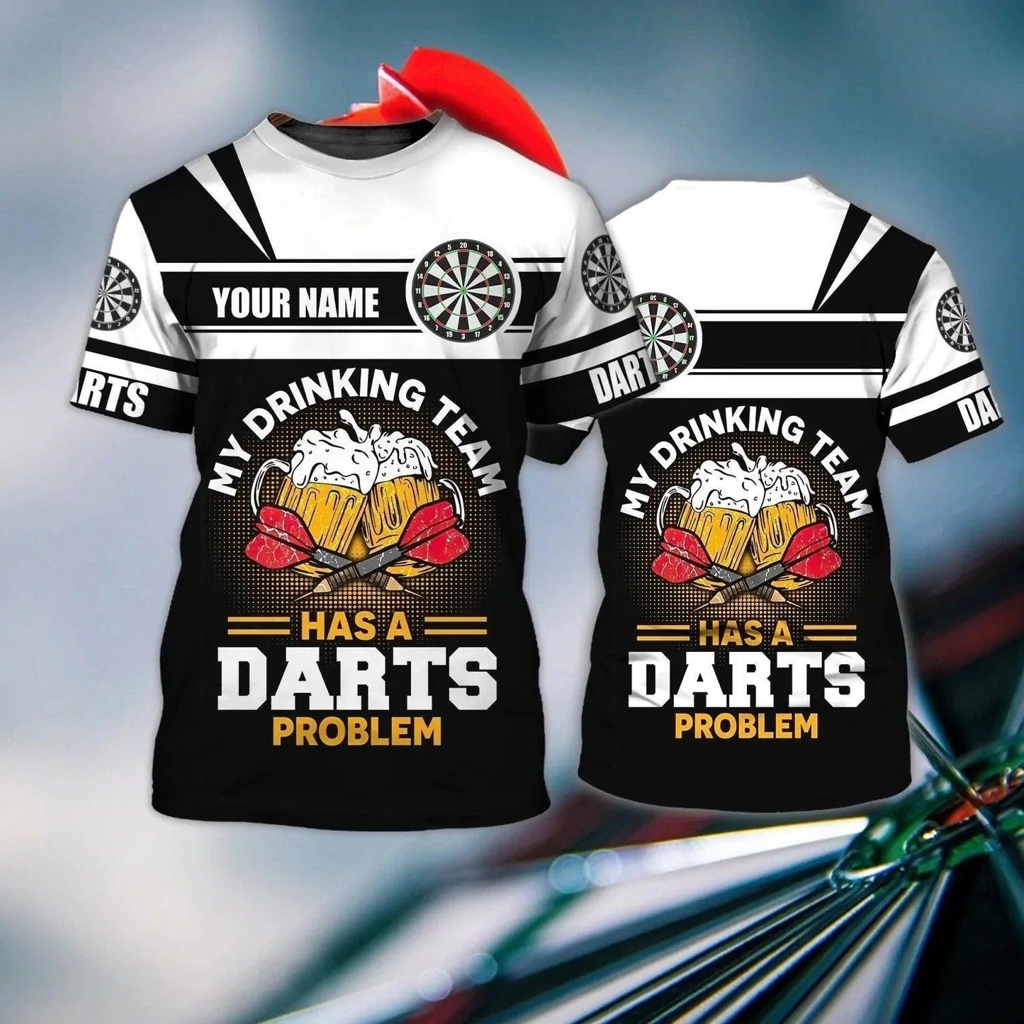 Personalized Darts Polo Shirt, My Drinking Team Has Darts Problem Polo Shirt For Men And Women, Perfect Outfit For Darts Lovers, Darts Players
