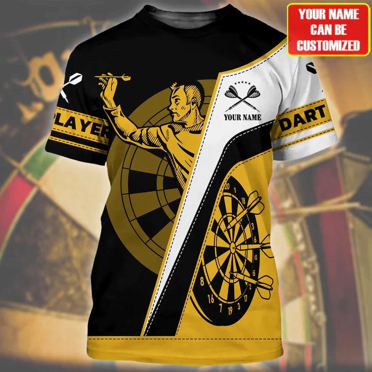 Customized Darts T Shirt, Personalized Name T Shirt For Men - Perfect Gift For Darts Lovers, Darts Players - Amzanimalsgift