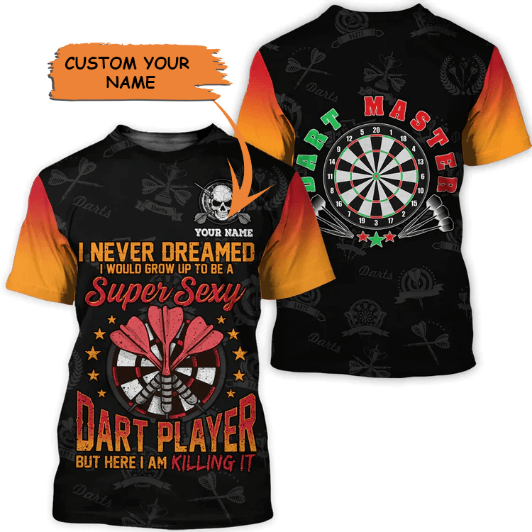 Customized Darts T Shirt, Super Sexy Darts Master, Personalized Name T Shirt For Men - Perfect Gift For Darts Lovers, Darts Players - Amzanimalsgift