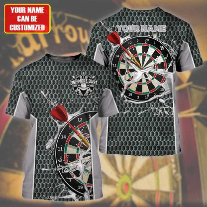 Customized Darts T Shirt, Teal Darts Water Honeycomb, Personalized Name T Shirt For Men And Women - Perfect Gift For Darts Lovers, Darts Players - Amzanimalsgift