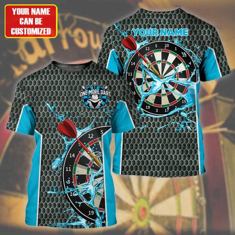 Customized Darts T Shirt, Teal Darts Water Honeycomb, Personalized Name T Shirt For Men And Women - Perfect Gift For Darts Lovers, Darts Players - Amzanimalsgift