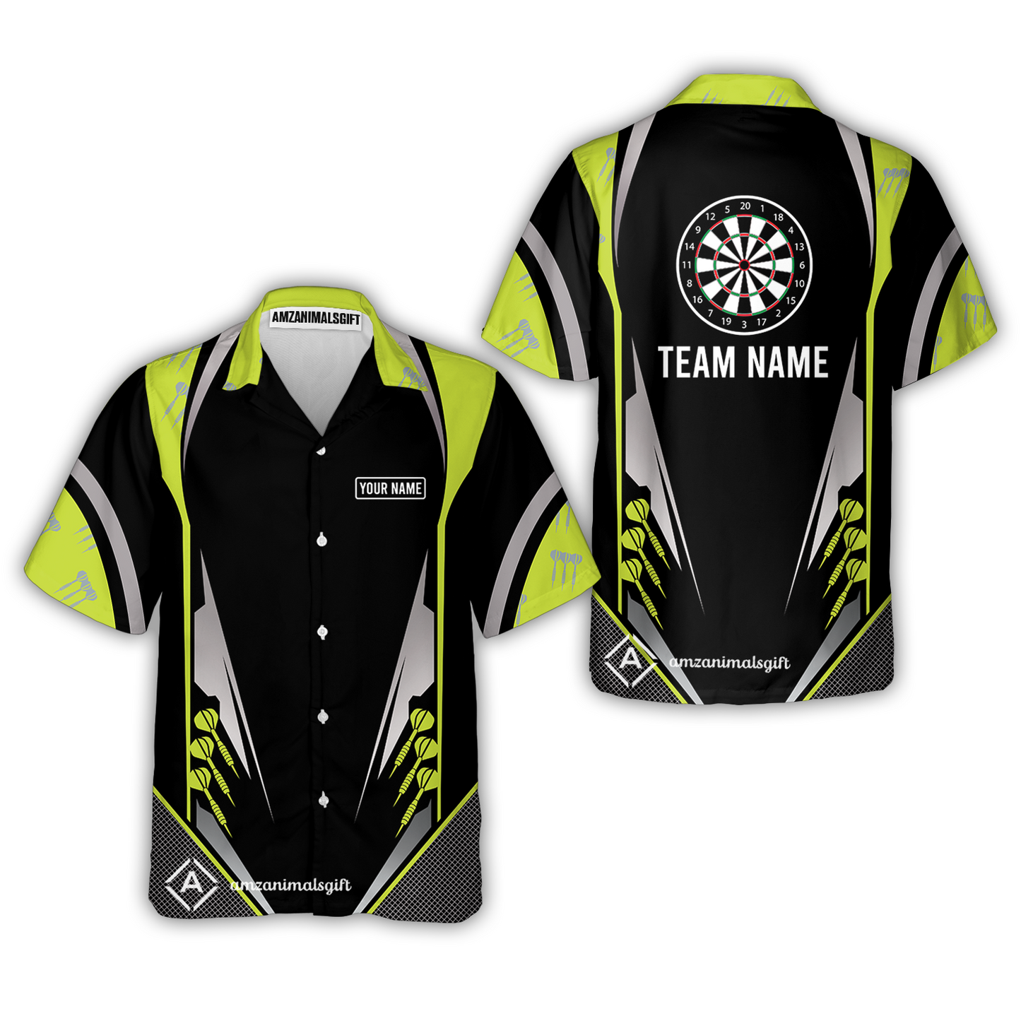 Customized Name & Text Darts Hawaiian Shirt, Personalized Darts Team Hawaiian Shirts For Summer - Gift For Darts Lovers, Darts Players Uniforms