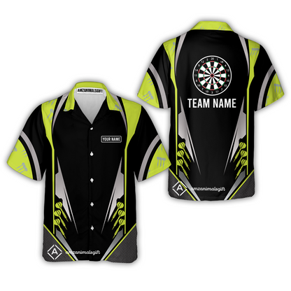 Customized Name & Text Darts Hawaiian Shirt, Personalized Darts Team Hawaiian Shirts For Summer - Gift For Darts Lovers, Darts Players Uniforms