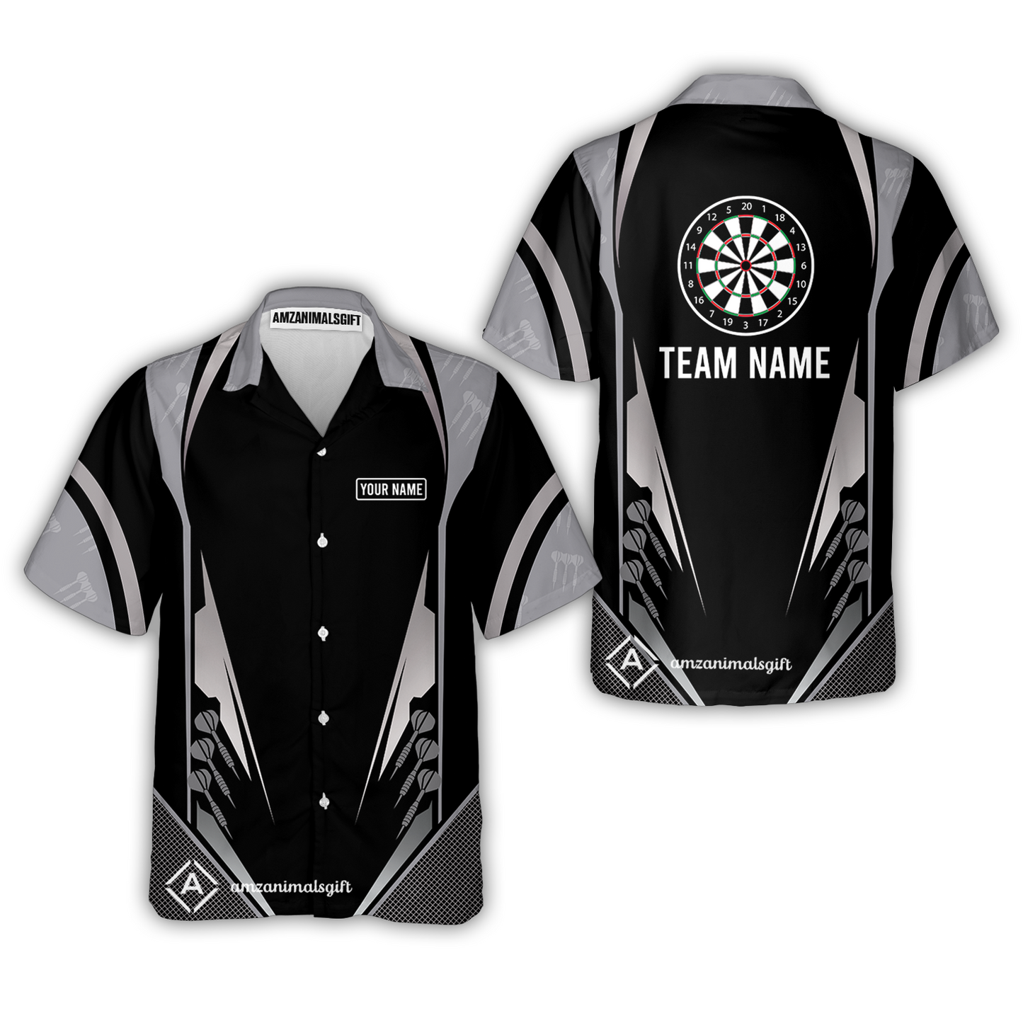Customized Name & Text Darts Hawaiian Shirt, Personalized Darts Team Hawaiian Shirts For Summer - Gift For Darts Lovers, Darts Players Uniforms