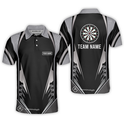 Customized Darts Team Polo Shirt, Dartboard Center Multicolor Option With Personalized Name And Team Name For Darts League