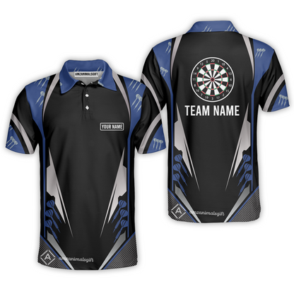 Customized Darts Team Polo Shirt, Dartboard Center Multicolor Option With Personalized Name And Team Name For Darts League