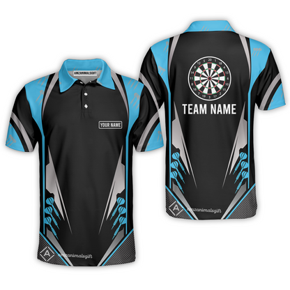 Customized Darts Team Polo Shirt, Dartboard Center Multicolor Option With Personalized Name And Team Name For Darts League