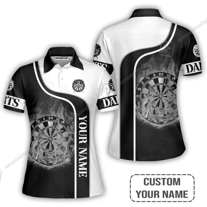 Customized Darts Hawaiian Shirt, Personalized Darts Black And White Shirt For Men And Women, Perfect Outfit For Darts Lovers, Darts Players