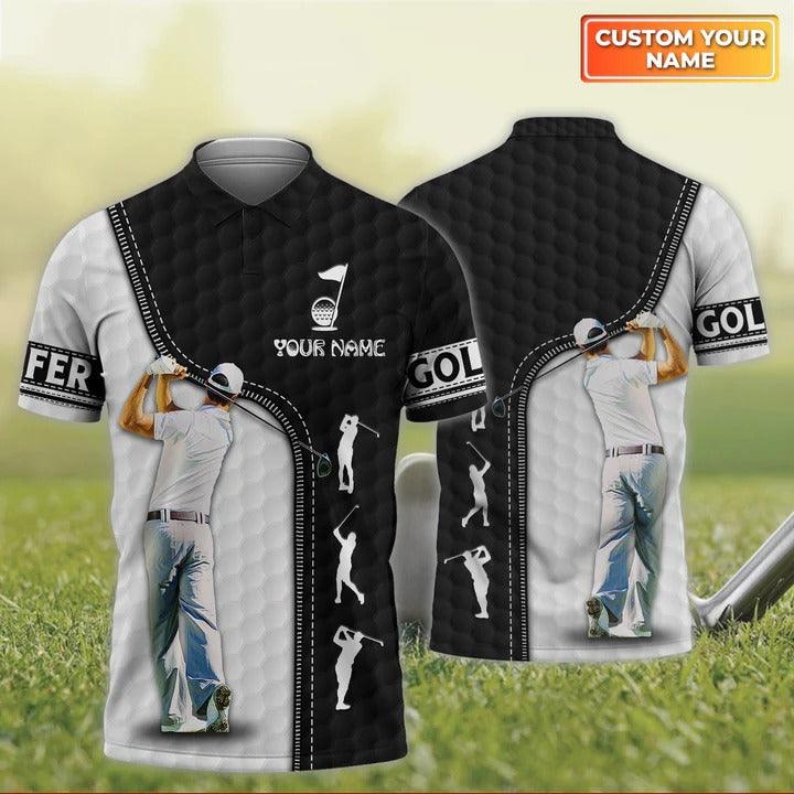 Customized Golf Men Polo Shirt, Golf Shoot, Personalized Name Polo Shirt For Men - Perfect Gift For Golf Lovers, Golfers - Amzanimalsgift