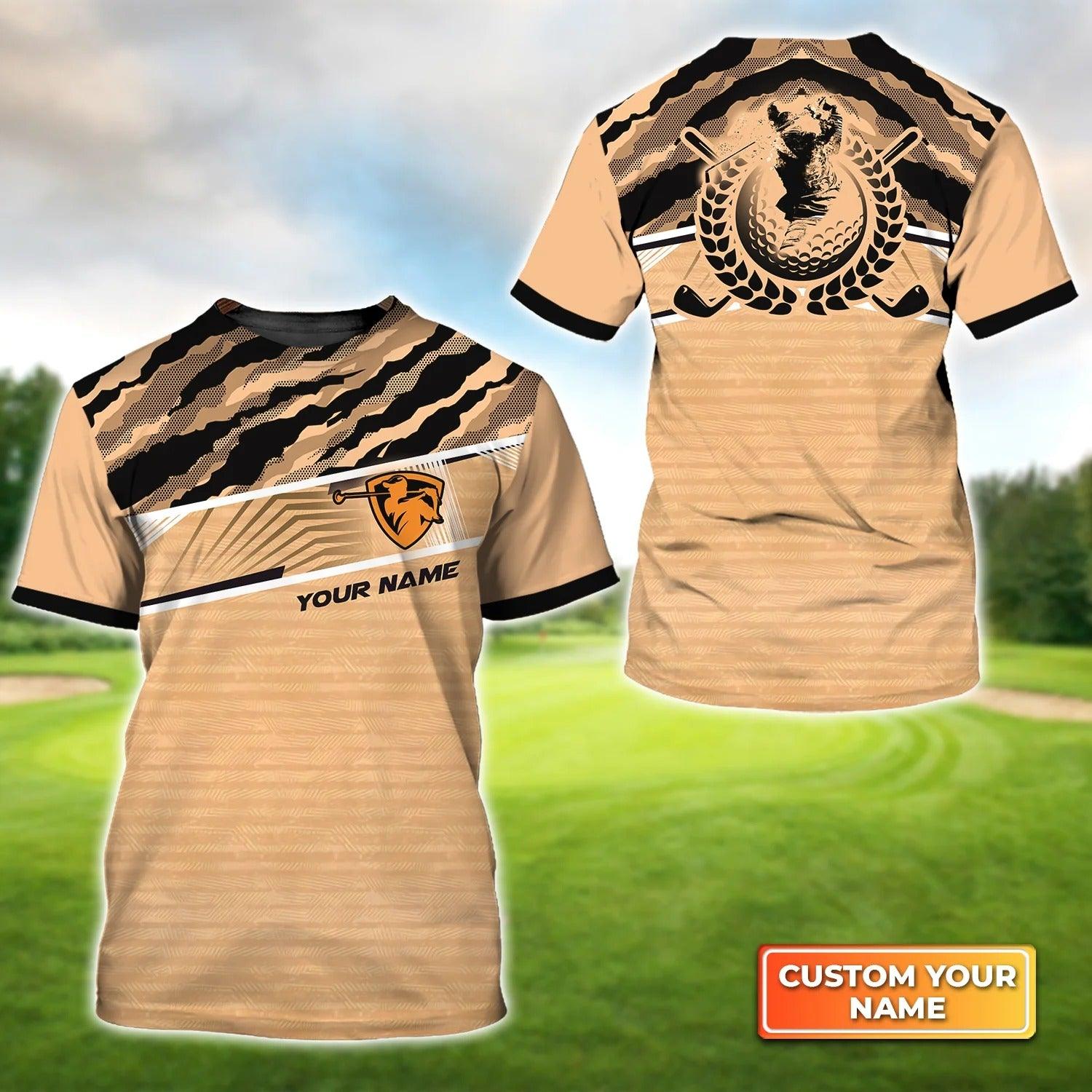 Customized Golf T Shirt, Personalized Name Golf Ball Camo Pattern Vintage Background T Shirt For Golf Lovers - Perfect Gift For Golfer, Friend, Family - Amzanimalsgift