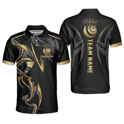 Customized Lawn Bowls Team Polo Shirt, Bowls Crown Polo Shirt Custom Name Team Name For Players