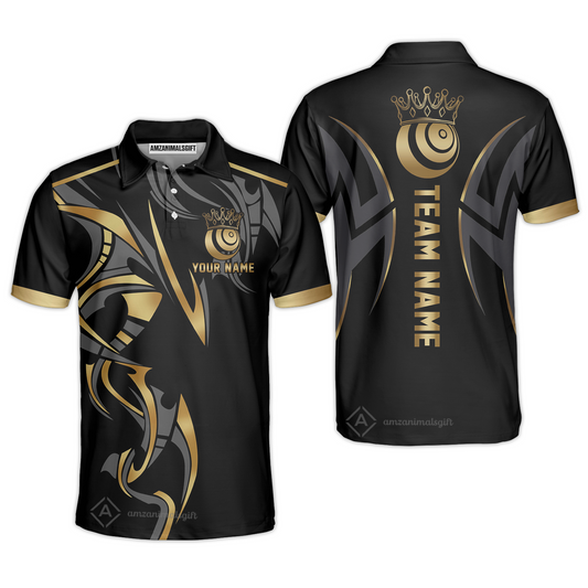 Customized Lawn Bowls Team Polo Shirt, Bowls Crown Polo Shirt Custom Name Team Name For Players