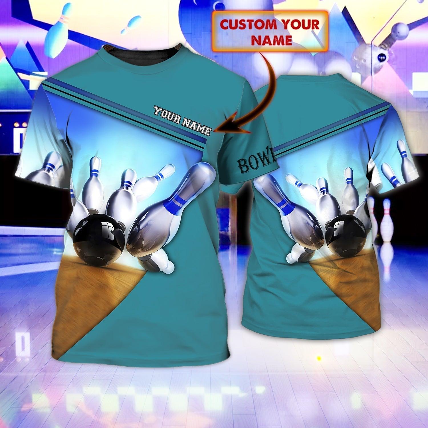 Customized Name 3D Bowling T Shirt, Personalized Bowling Shirt For Men, Bowling Team Players Shirt - Perfect Gift For Bowling Lovers, Bowlers - Amzanimalsgift