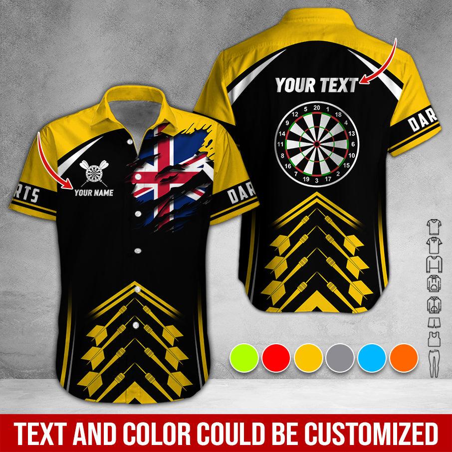 Customized Name & Text Darts Hawaiian Shirt, Australian Flag Personalized Darts Hawaiian Shirts - Gift For Darts Lovers, Darts Players Uniforms - Amzanimalsgift