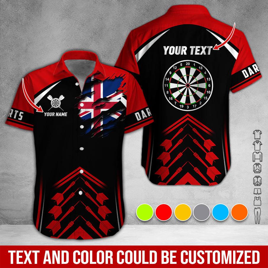 Customized Name & Text Darts Hawaiian Shirt, Australian Flag Personalized Darts Hawaiian Shirts - Gift For Darts Lovers, Darts Players Uniforms - Amzanimalsgift