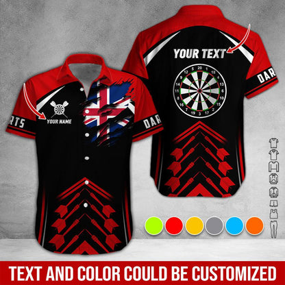 Customized Name & Text Darts Hawaiian Shirt, Australian Flag Personalized Darts Hawaiian Shirts - Gift For Darts Lovers, Darts Players Uniforms - Amzanimalsgift