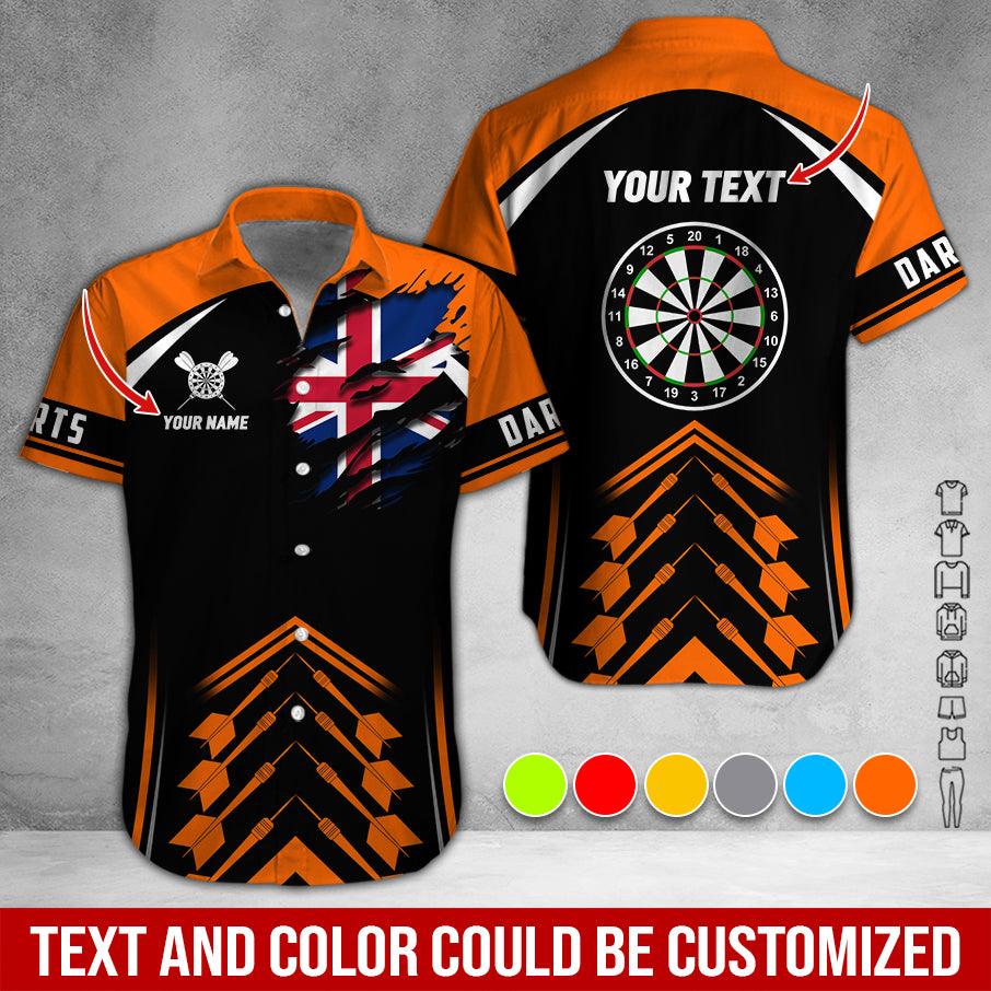Customized Name & Text Darts Hawaiian Shirt, Australian Flag Personalized Darts Hawaiian Shirts - Gift For Darts Lovers, Darts Players Uniforms - Amzanimalsgift