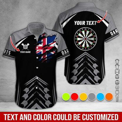 Customized Name & Text Darts Hawaiian Shirt, Australian Flag Personalized Darts Hawaiian Shirts - Gift For Darts Lovers, Darts Players Uniforms - Amzanimalsgift