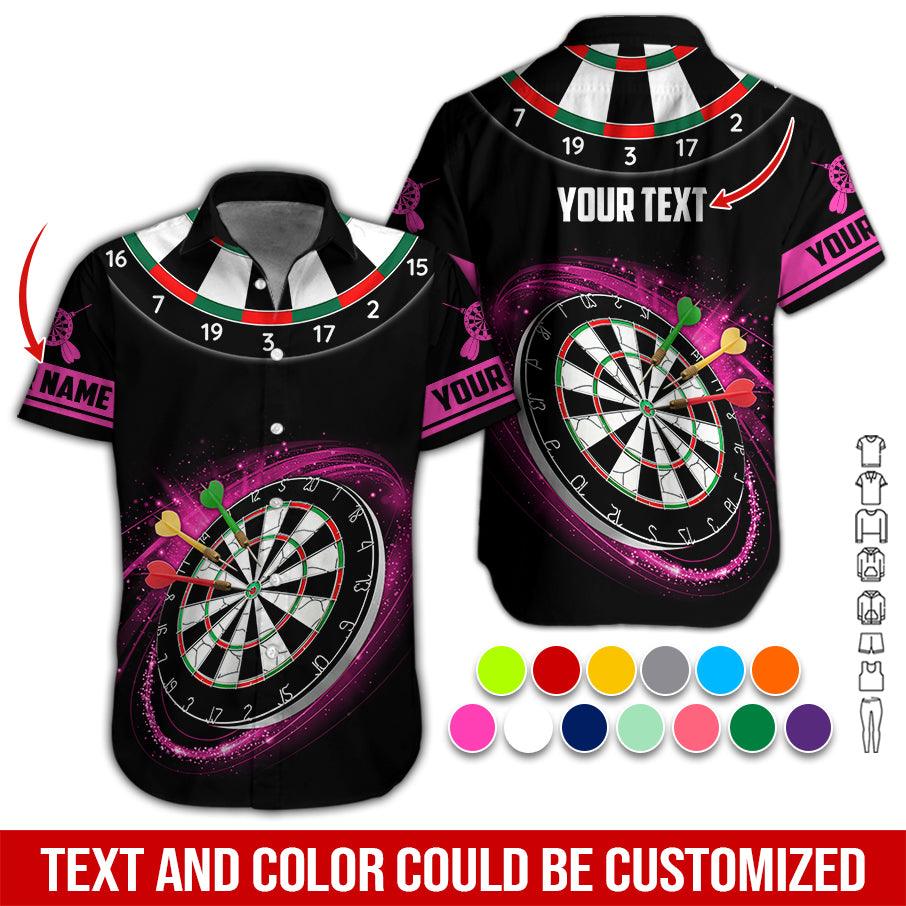 Customized Name & Text Darts Hawaiian Shirt, Dartboard Personalized Darts Hawaiian Shirts - Gift For Darts Lovers, Darts Players Uniforms - Amzanimalsgift