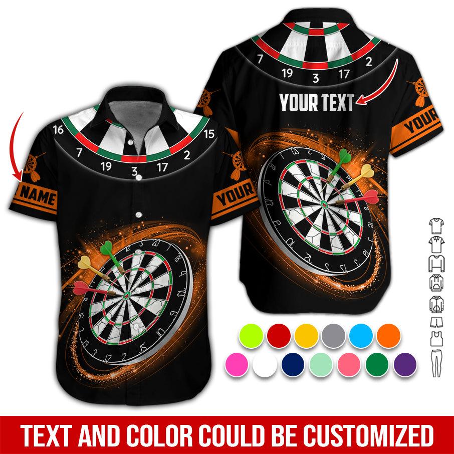 Customized Name & Text Darts Hawaiian Shirt, Dartboard Personalized Darts Hawaiian Shirts - Gift For Darts Lovers, Darts Players Uniforms - Amzanimalsgift
