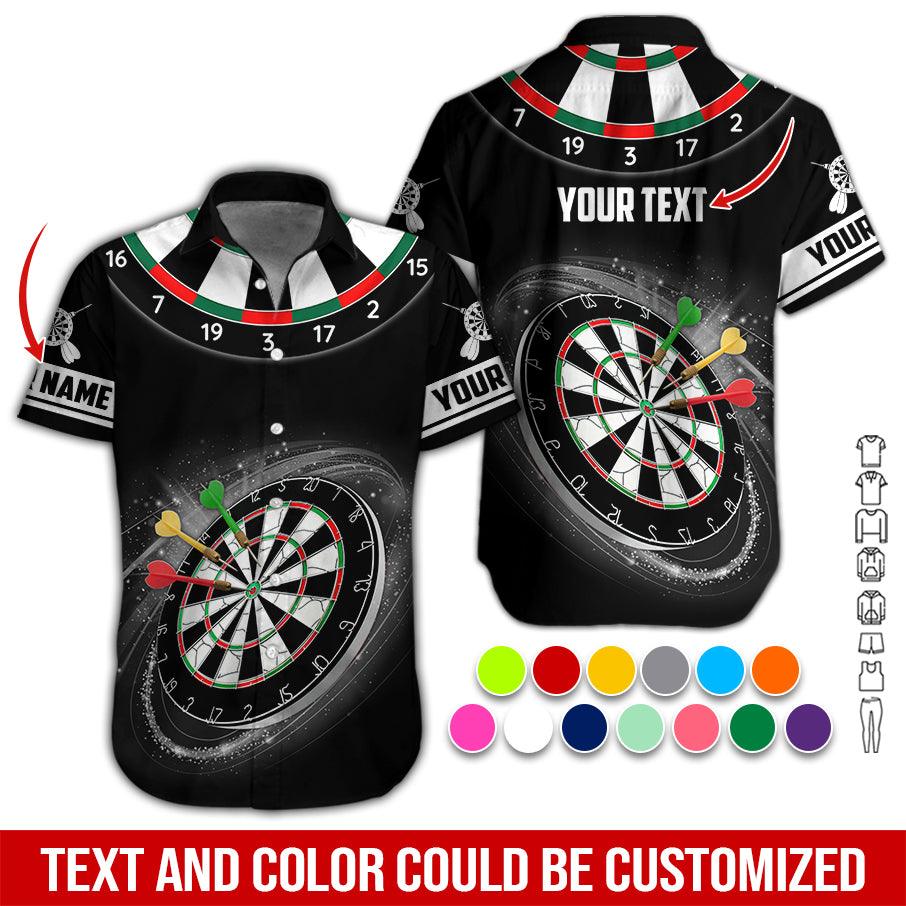 Customized Name & Text Darts Hawaiian Shirt, Dartboard Personalized Darts Hawaiian Shirts - Gift For Darts Lovers, Darts Players Uniforms - Amzanimalsgift