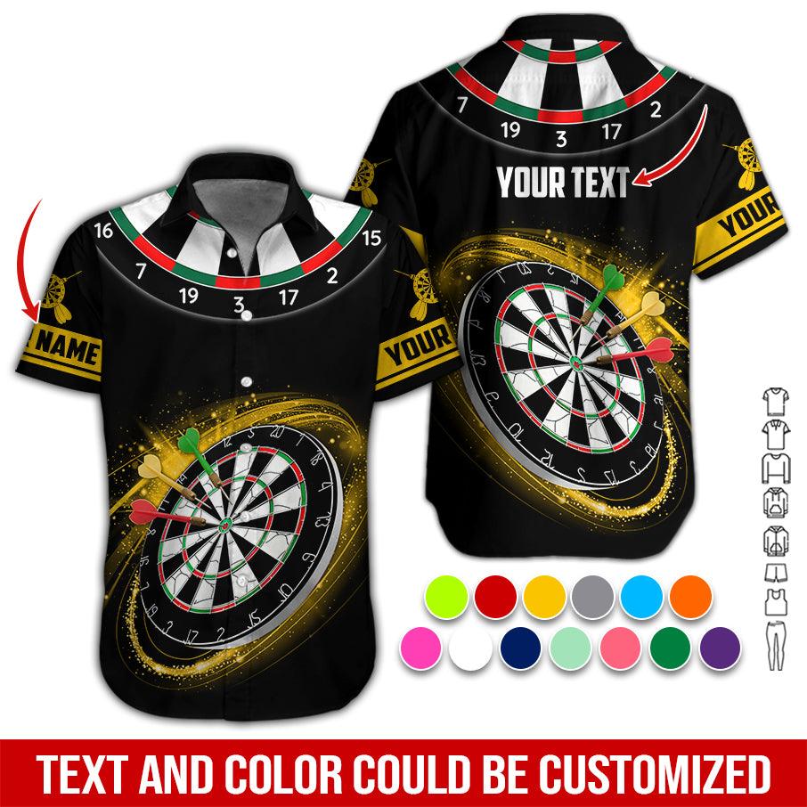 Customized Name & Text Darts Hawaiian Shirt, Dartboard Personalized Darts Hawaiian Shirts - Gift For Darts Lovers, Darts Players Uniforms - Amzanimalsgift