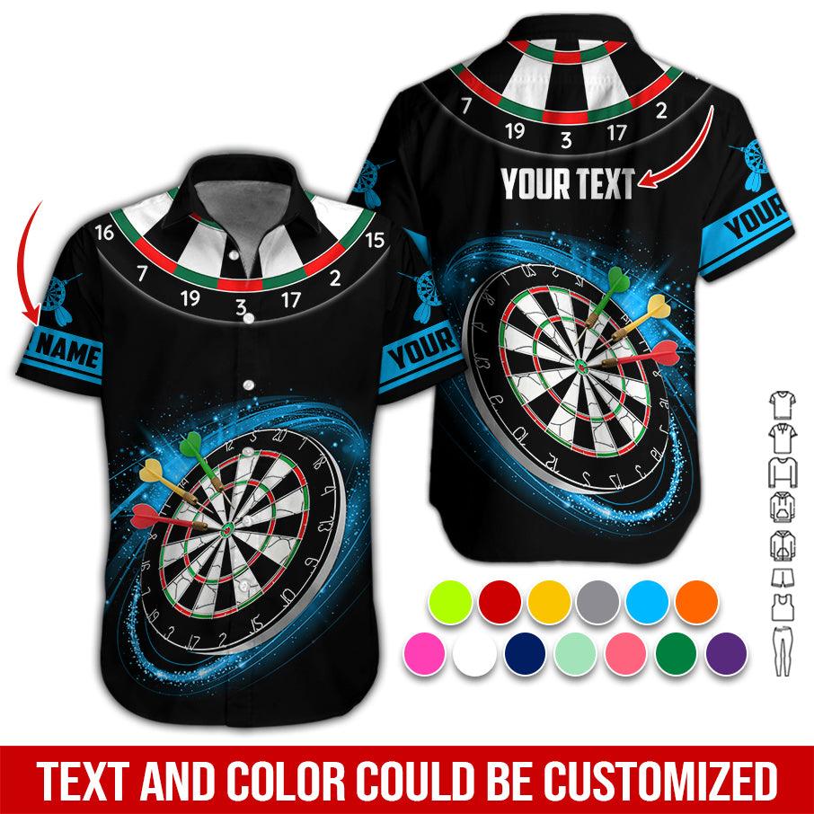 Customized Name & Text Darts Hawaiian Shirt, Dartboard Personalized Darts Hawaiian Shirts - Gift For Darts Lovers, Darts Players Uniforms - Amzanimalsgift