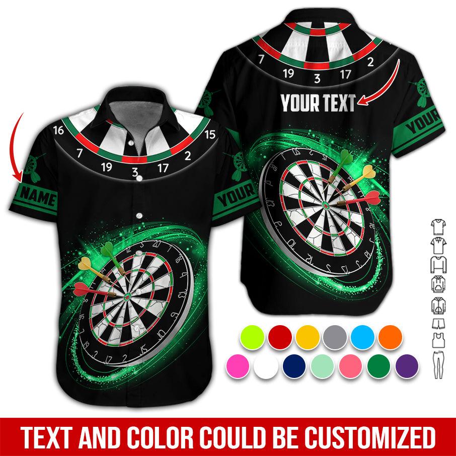 Customized Name & Text Darts Hawaiian Shirt, Dartboard Personalized Darts Hawaiian Shirts - Gift For Darts Lovers, Darts Players Uniforms - Amzanimalsgift